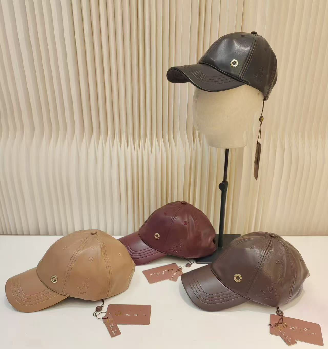 Designer sun hats for women men , made of high-quality small cashmere leather fabric and featuring a classic bright silver logo pattern, spring, autumn, and winter