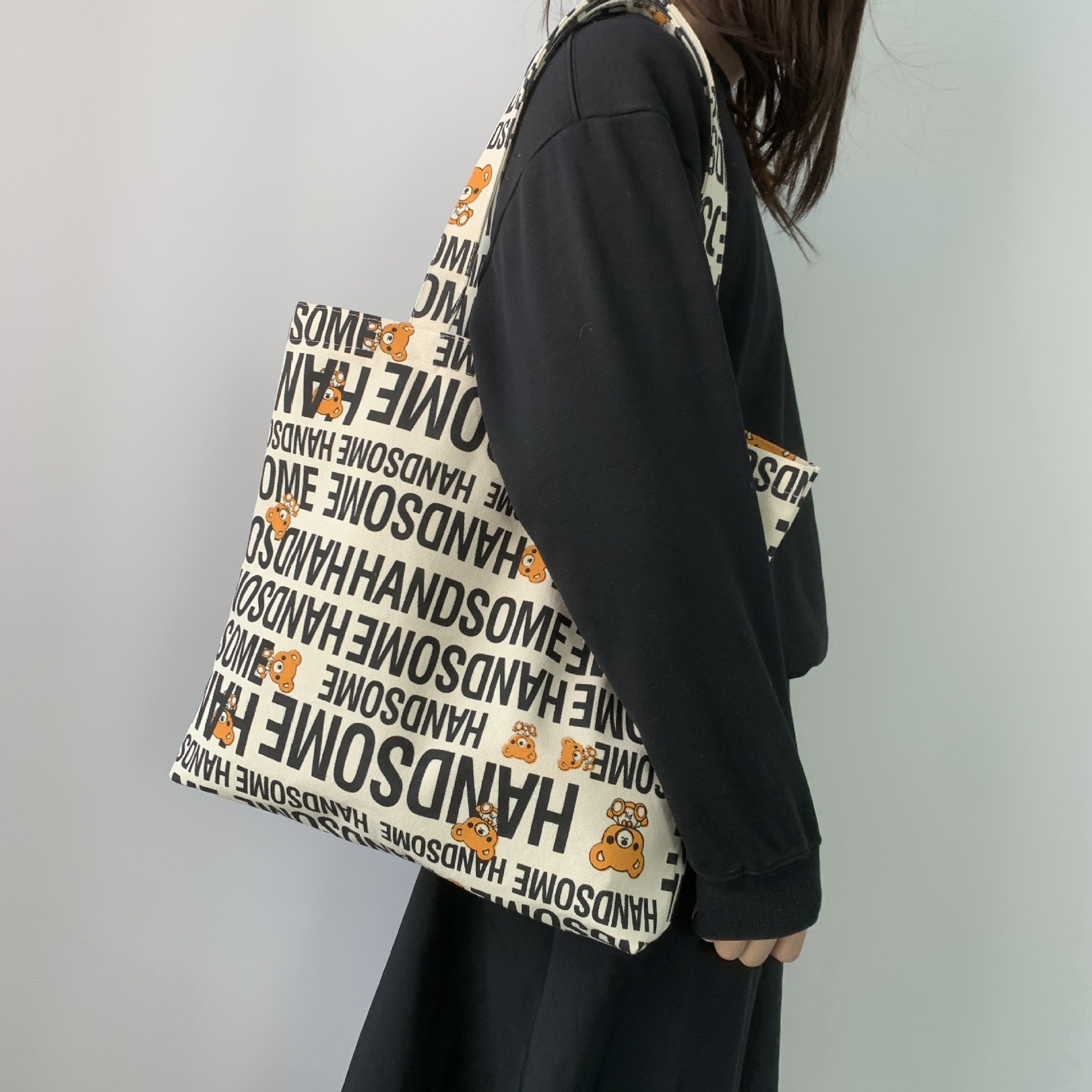 2025 Autumn/Winter New Women's Canvas Bag Simple Style bag Atmospheric Large Capacity Niche Design Handbag Korean Designer Bag