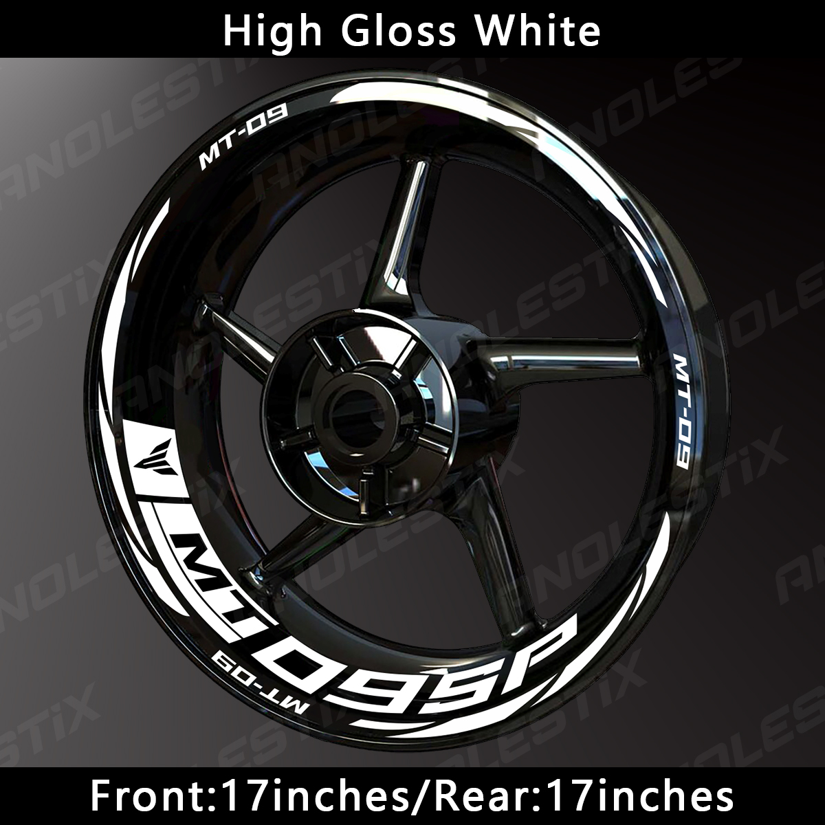 AnoleStix Motorcycle Wheel Rim Stripe Sticker Decal Reflective For YAMAHA MT09 SP