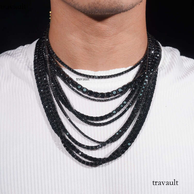 Hip Hop Jewelry Sterling Sier Fashion Necklaces 2mm 3mm 4mm 5mm 6.5mm Iced Out VVS Moissanite Tennis Chain Necklace