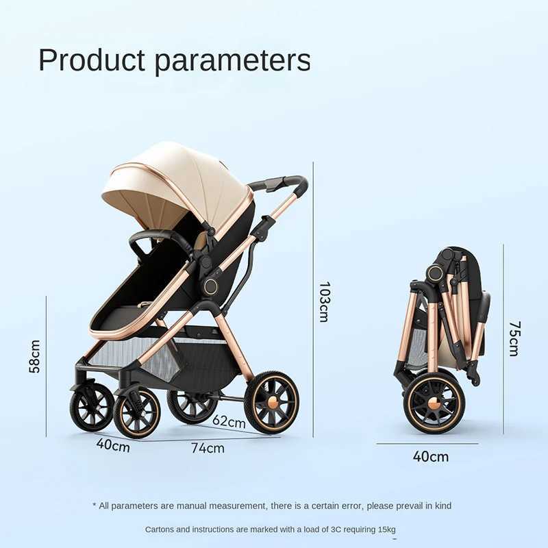 Baby Stroller High Landscape Can Sit and Lie Down Lightweight Folding Twoway Newborn Baby Stroller Folding Sleeping Basket Z250924