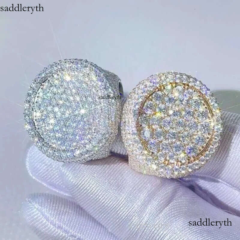 solid pass dia tester hip hop iced out men vvs moissanite rings sterg sier