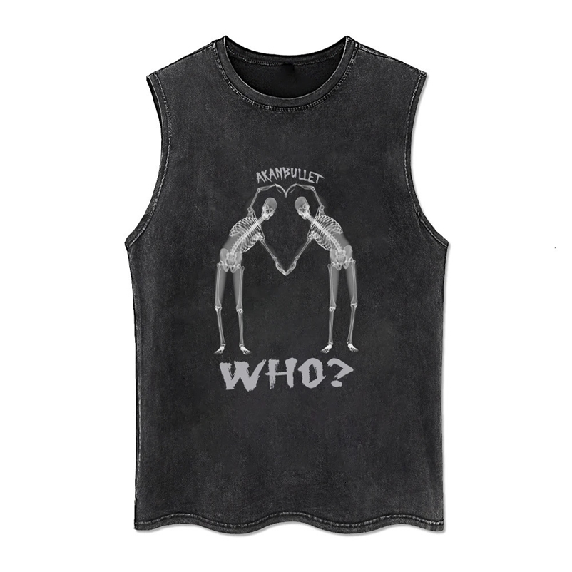 Summer Washed Tank Tops Animal Lucky Cat Tank Top Loose Vintage Tshirt Men Women Sleeveless T-shirt Casual Retro Y2k Tee Vest 240703
