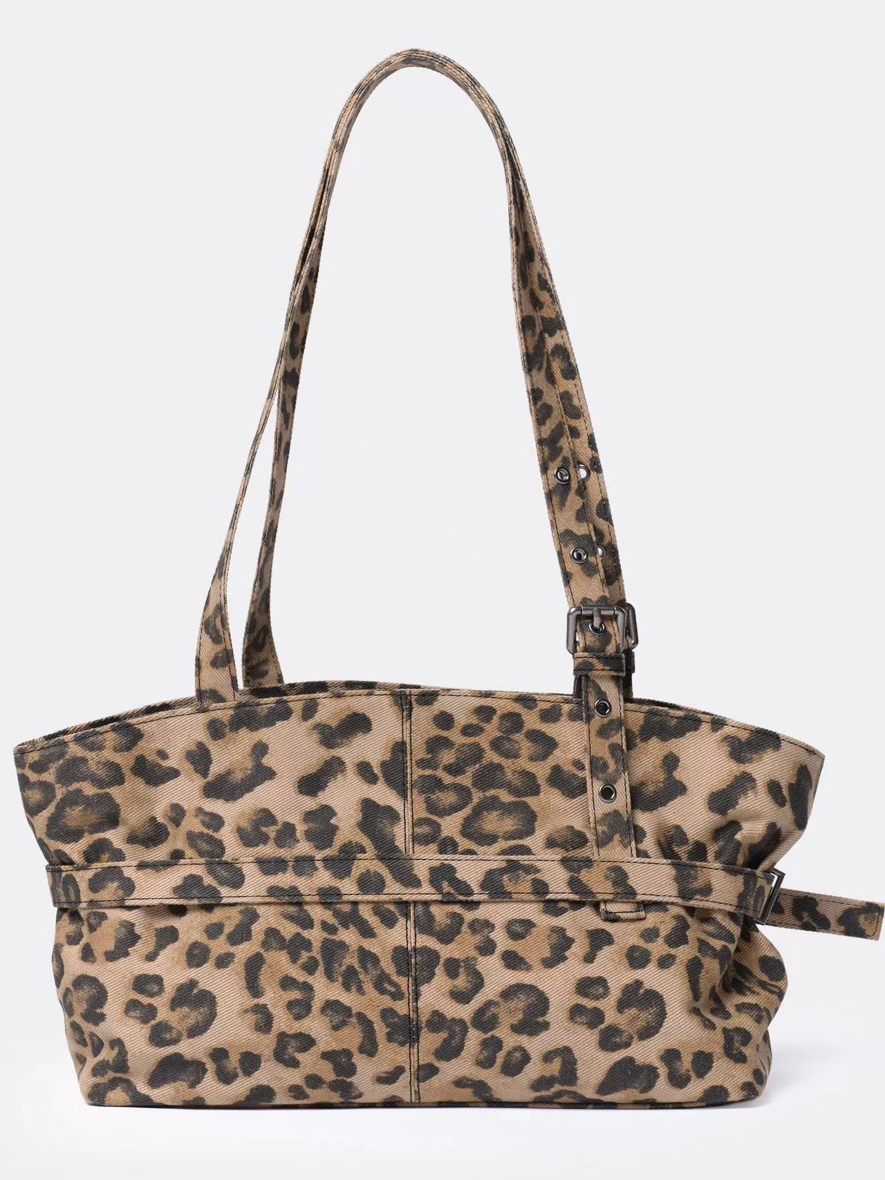 2025 autumn bag and winter new leopard print women's shoulder bag with large capacity, light luxury, niche design, commuting armpit bag, fashiona