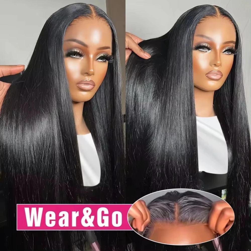 34 Inches Bone Straight 13x4 HD Transparent Lace Front Wigs 250 Density Brazilian Glueless Wigs Human Hair Ready To Wear And Go for Wemon