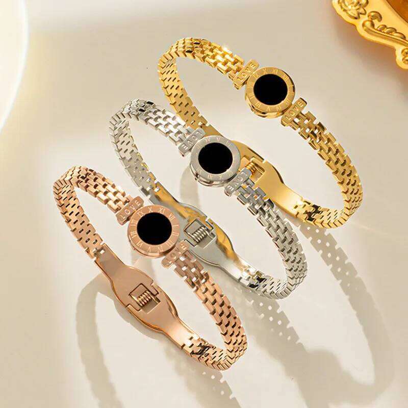 Men's and Women's Fashion Roman Digital Stainless Steel Bracelet for Date, Travel, Banquet, Party, Festival Dressing Gifts