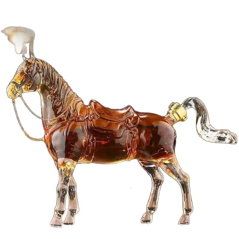 Zodiac Horse Glass Wine Decanter High Borosilicate Craft Bottle Sealed Dispenser Shape Empty 250925