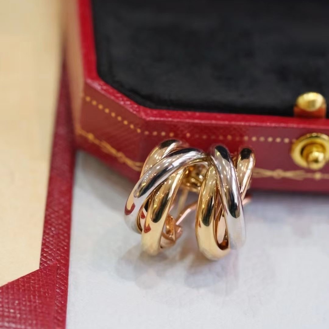earrings designer luxury jewelry earrings 18K Gold Plated Tri-color design Ring and earring design jewelry woman designer earings earring earring designer