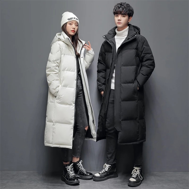 -20°C Down Jacket Men Long Jackets Winter Warm Lightweight White Duck Down Coats Men Streetwear Overcoats Women Clothing 240911