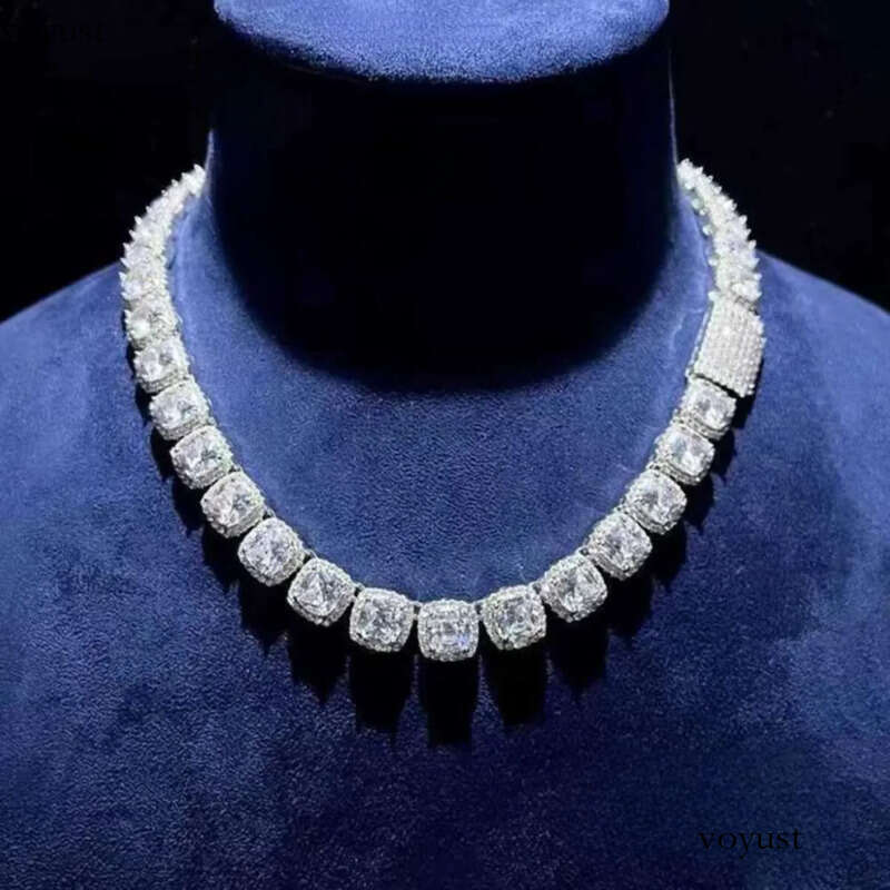 Lifeng Eent Cut Necklace Hand-set Craftsmanship10mm Rock Candy Tennis Chain d Vvs Moissanite Dia Chian