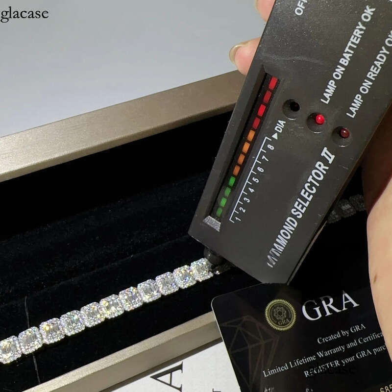 Sterling Sier Iced Out Dia Ready to Ship Vvs Moissanite Hip Hop Jewelry Tennis Bracelet