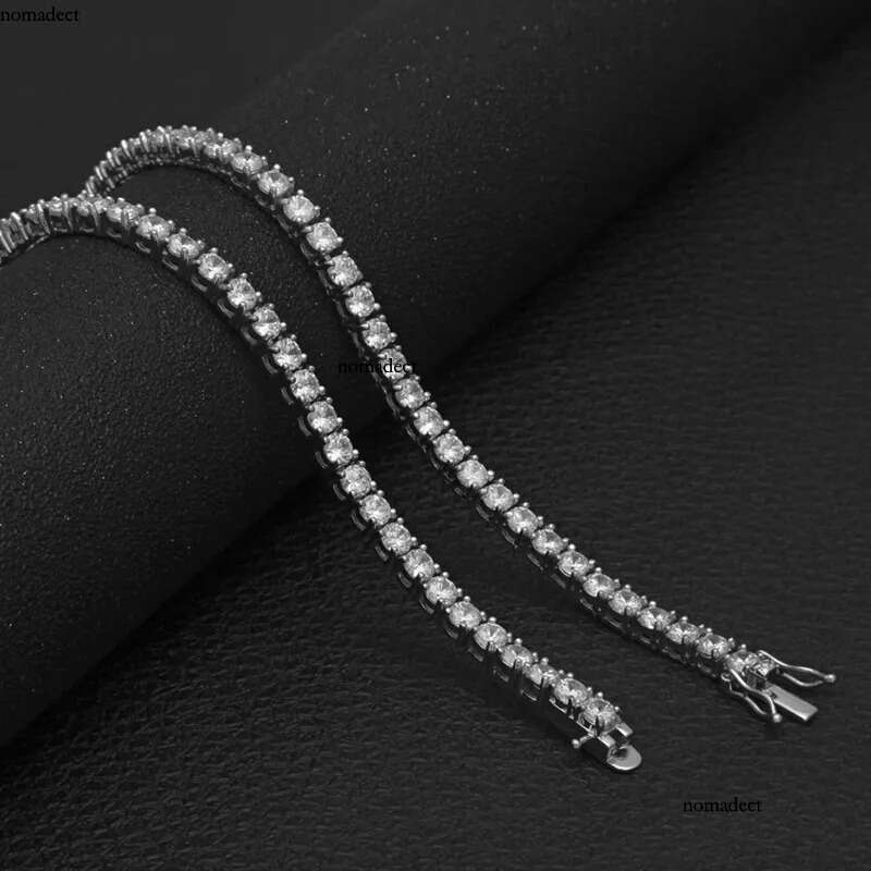Hip Hop Tennis Chain Necklace Jewelry High Quality Mens Gold Sier Iced Out Chains Necklaces 7d