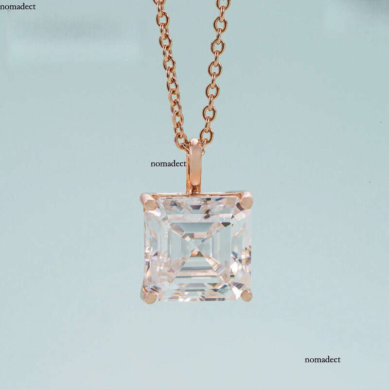 Pass tester asscher cut moissanite custom iced dia women fine pendant necklace 04