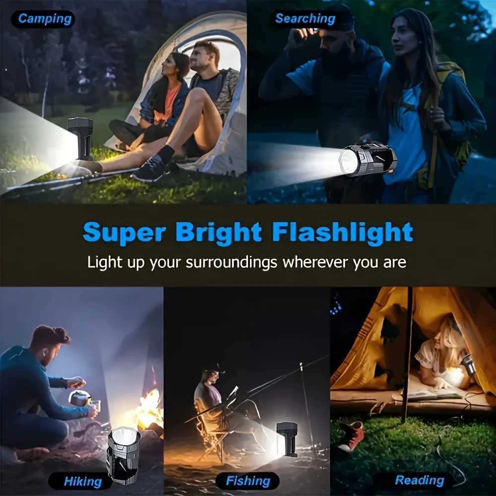 Rechargeable LED Handheld Flashlight Portable Flashlight with Battery Level Indicator Multiple Lighting Modes J250925