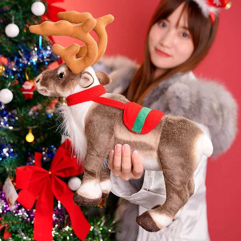 Simulation Reindeer Plush Toy Christmas Deer Plushies Doll Xmas Elk Soft Toys Merry Christmas New Year Decor Best Gifts for Kids C250925