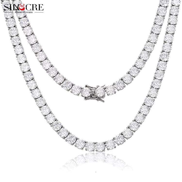 3Mm 2Mm Moissanite Tennis Chain China FaMoissaniteory Sinocre S925 Sterling Female