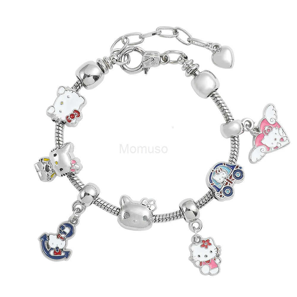 Sanrio Hello Kitty Adjustable Bracelet Cute Cartoon Anime Alloy Jewelry Stylish Daily Wear Perfect Gift for Fans L250925