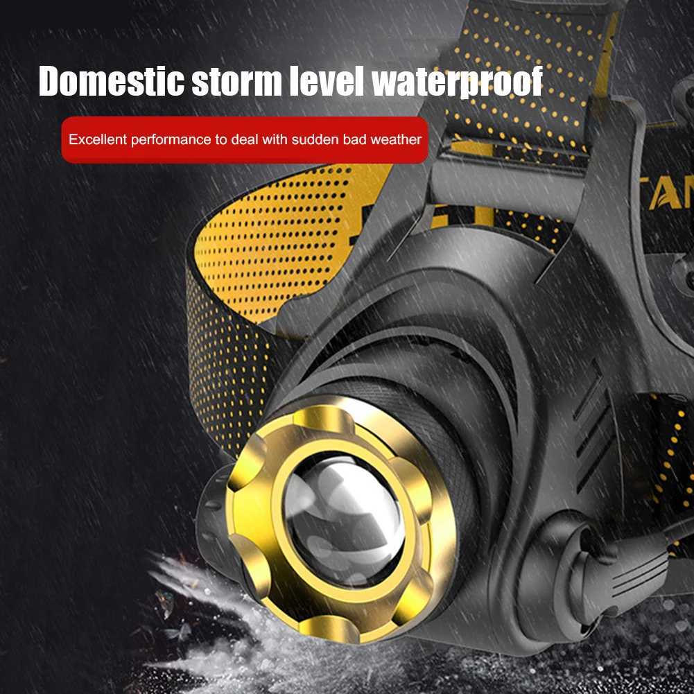 LED Camping Search Light USB DC Rechargeable Zoomable Head Flashlight 300LM Powerful Headlamp for Camping Hiking Fishing J250925