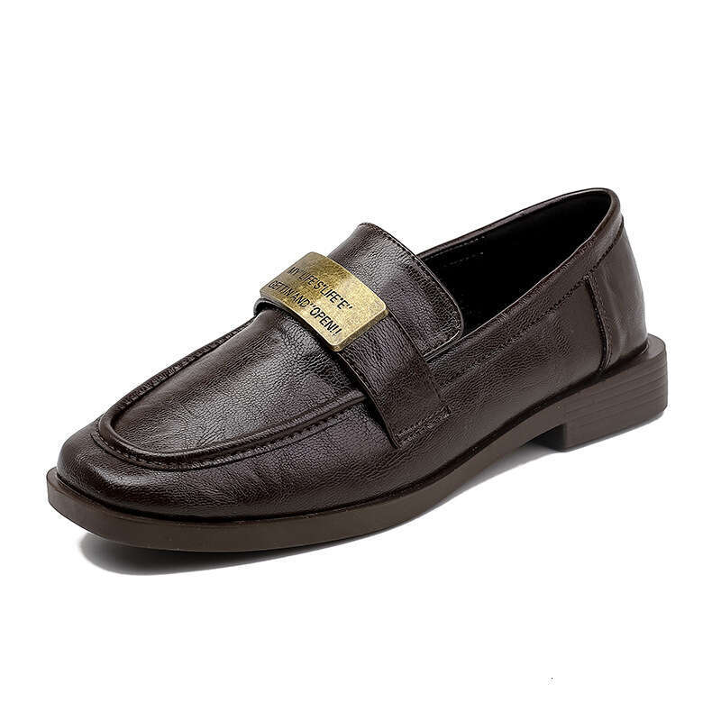 Plus 35-42 Flat Designer Shoe Soft Leather Moccasins Professional Loafers for Women British Style Large Size Women's Shoes 40-42 's