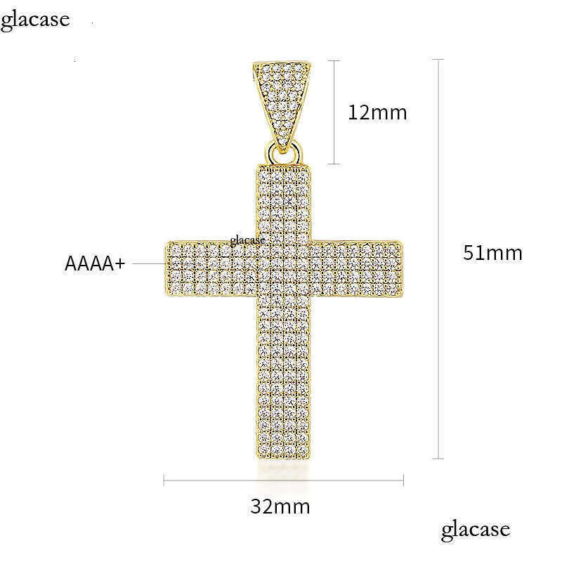 Hip Hop Full 5A Zircon Cross Pendant with TopBling Tennis Chain Men Jewelry Gift