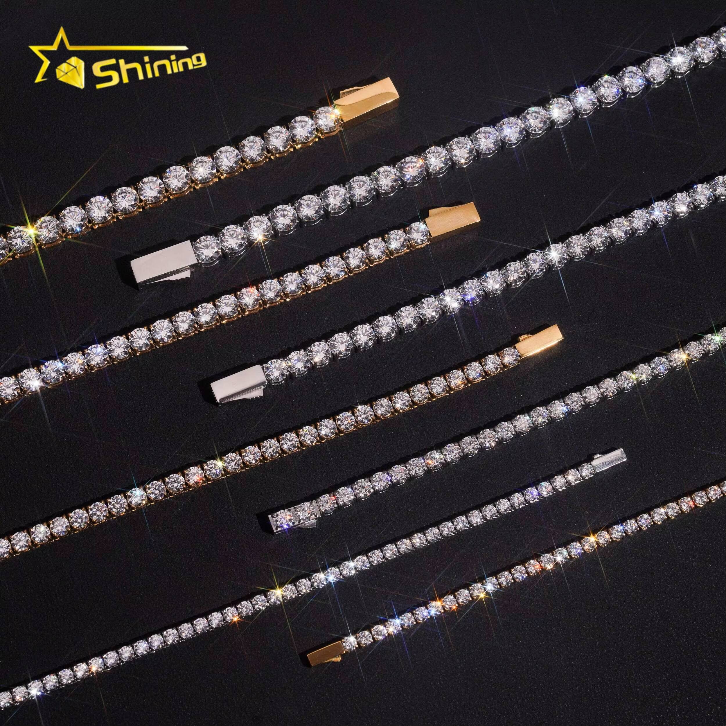 New Arrival Price 3mm 4mm 5mm 6mm CZ Tennis Chain Sterling SilverCustomized Trend Fashion Necklaces for Women Men Tennis Necklace