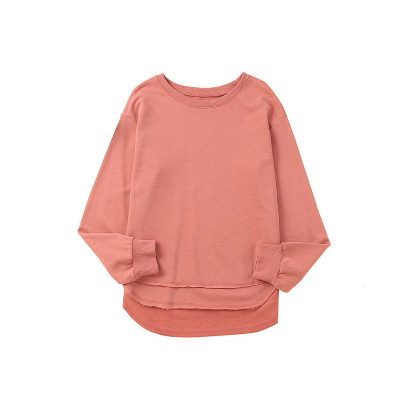 Autumn and Winter New Solid Color Hoodless Sweatshirt for Women Loose Fit Versatile Long Sleeve Fleece Top 25312158
