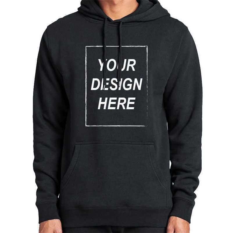 Custom Hoodies Add Your Text Sweatshirt Customized Long Sleeve High Quality Heavy Weight Soft Fleece Tops Hoody 210927