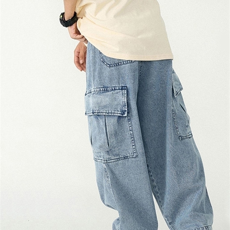 Men's Jeans HOUZHOU Baggy Jeans Trousers Men's Jeans Black Wide Leg Pants Men's Jeans Loose casual Korean street clothing hip-hop Haraj