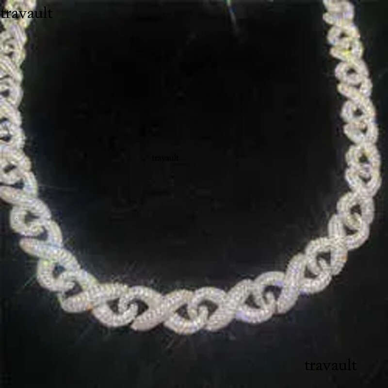 Iced Out Moissanite Cuban Link Chain Classic Box Clasp Hip Hop Men Jewelry Gold Necklace Bling Dia Chains