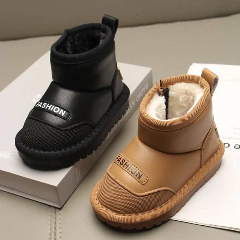 Kids Snow Boots Winter Children Short Ankle Boots for Girls Non-slip Thick Plush Fur Rubber Boots for Boys Warm Fashion 241219