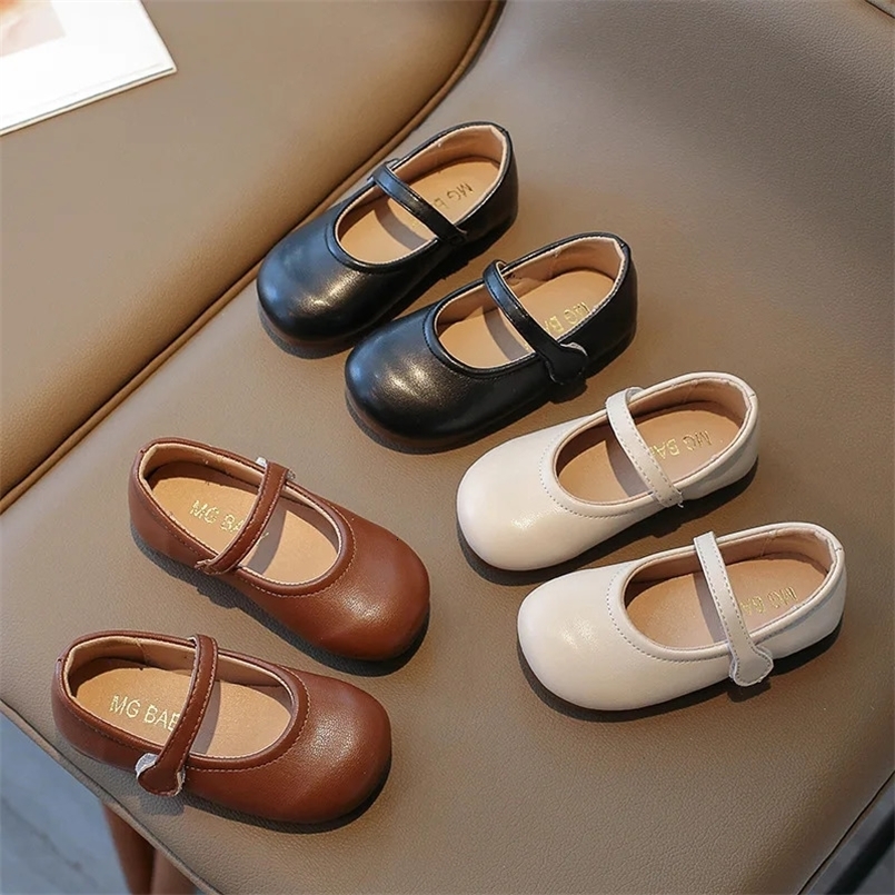 Minimalism Shoes for Girls Kids Retro Mary Jane Flats Little Child PU Leather School Children Shoes Girl Student H06282 250219