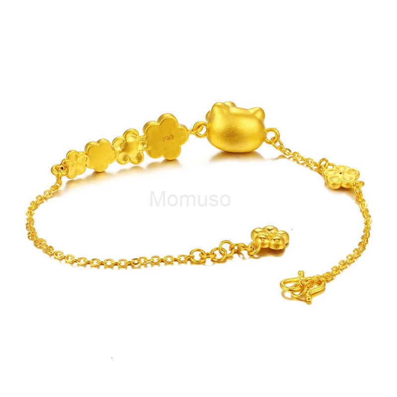 Sanrio Kawaii Sanrio Hello Kitty Bracelet Anime Goldplated Jewelry Girl Fashion Jewelry Holiday Gift L250925