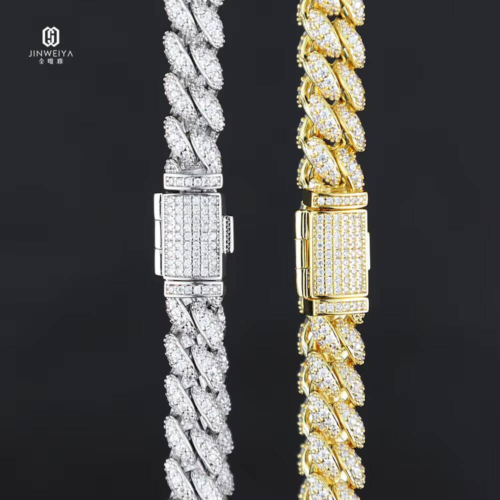 Best Seller for March Trade Festival Cuban Style S925 SilverCopper Rope Necklace Moissanite 5A Moissanite for Gift OEMODM Support