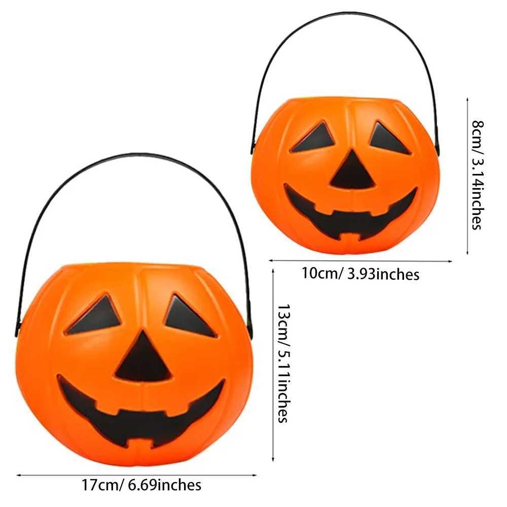 2pcs Halloween Pumpkin Bucket Portable Pumpkin Lantern Candy Basket Decorative Pumpkin Pails with Halloween Party Favor J250925