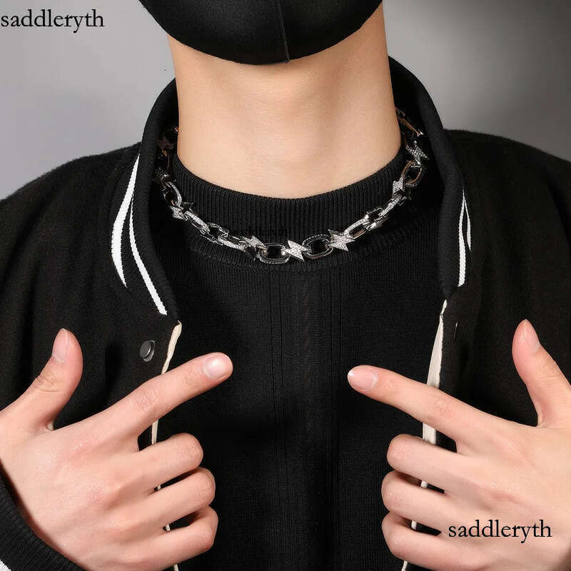 Hip Hop Lighing Jewelry Mens Womens Iced Out Clavicle Chain Gold Chokers Necklace 0b 12 45
