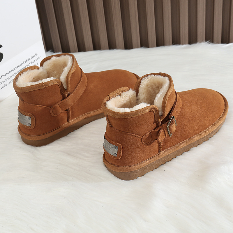 CE designer shoes Free shipping oxhide affordable luxury Winter anti slip snow boots with thick plush cotton shoes Premium