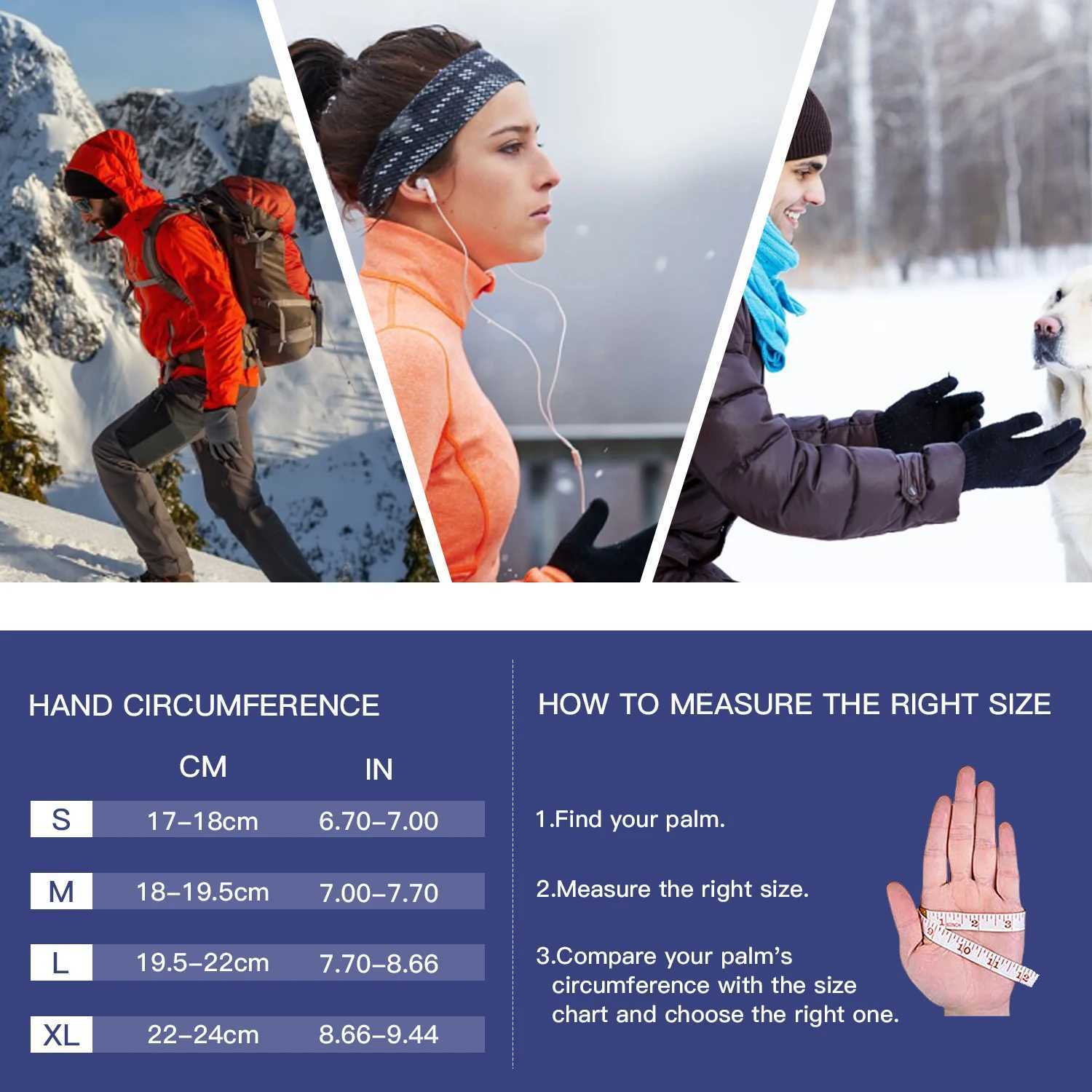 Mens and womens winter gloves windproof thickened non slip warm knit fabric suitable for outdoor cycling driving and mo Z250925
