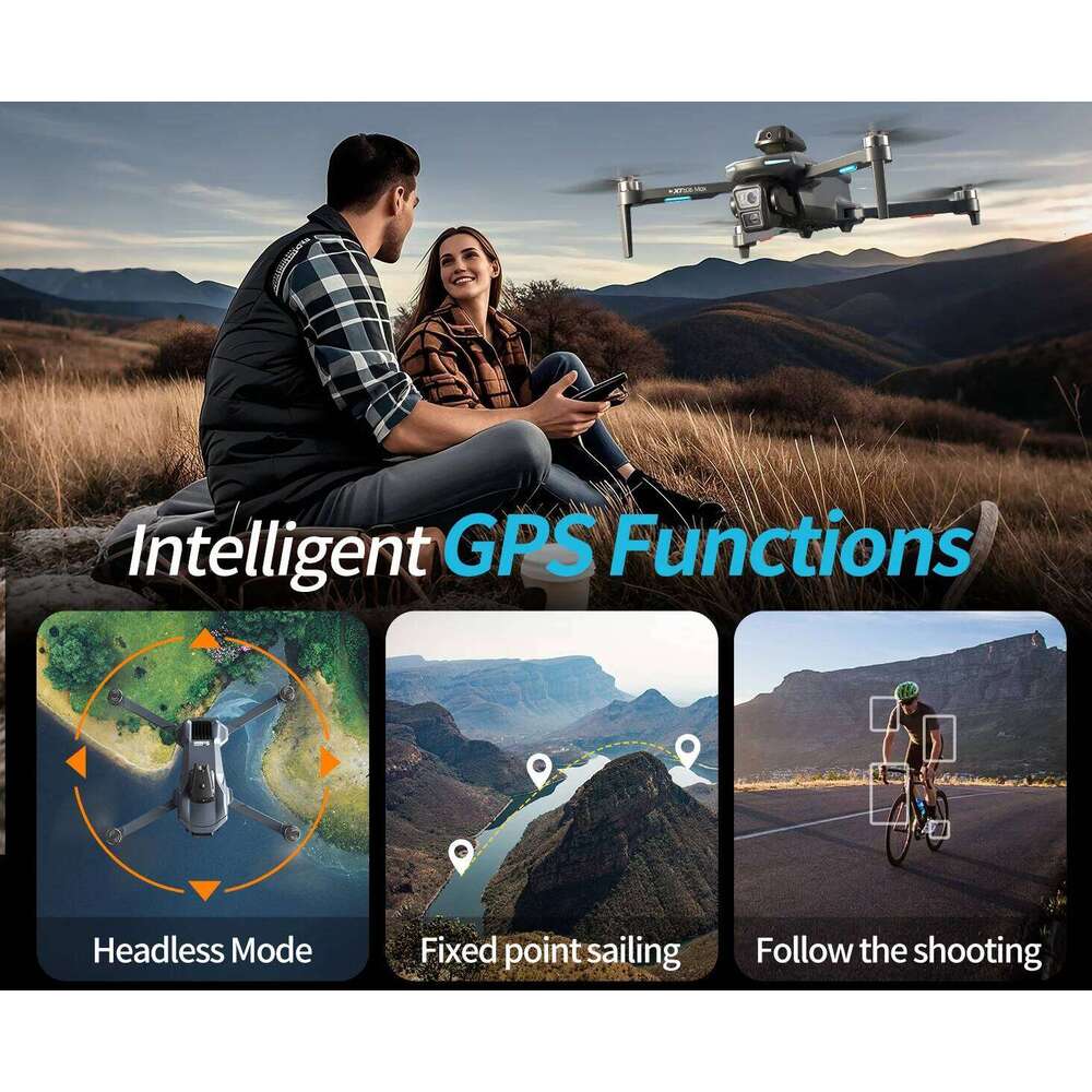 Xt606 GPS Drone 4K Professional HD Dual Camera Gimbal 360°Obstacle Avoidance Brushless RC Quadcopter Dron Toys