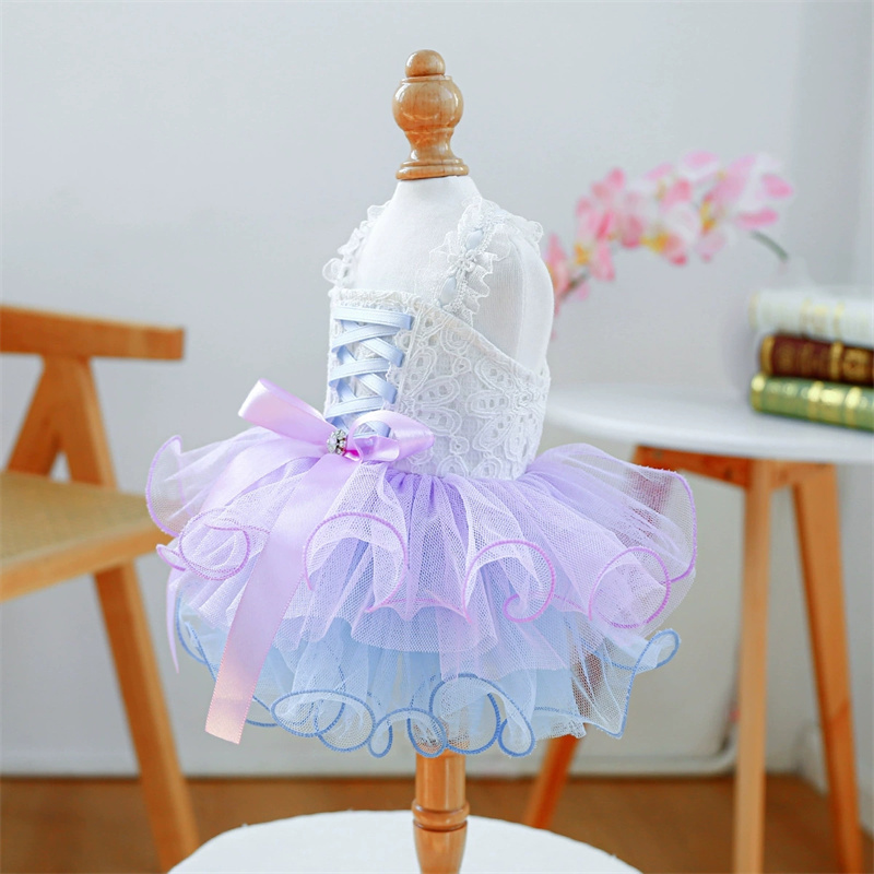 Summer Cute Lace Dog Dresses Teddy Cat Dress Fashion Dog Skirts Pet Princess Dress Chihuahua Pet Clothing