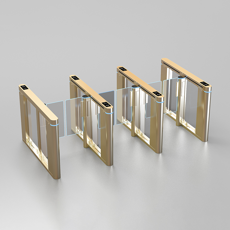 Intelligent Single/Dual-Channel Speed Gate for Pedestrian Access Control System - Baked Paint & Electroplated Stainless Steel Technology Turnstile-NO0