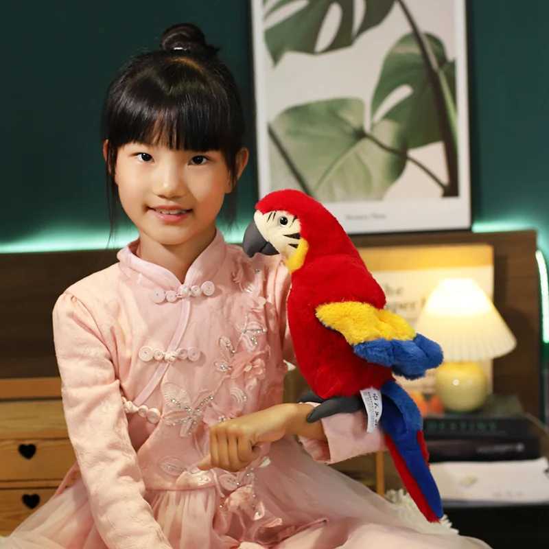 25CM Lifelike Bright Colorful Parrot Plush Toys Soft Simulation Wild Animals Stuffed Bird Doll Children Kids Gift Home Decor C250925