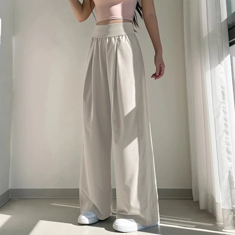 Loose wide leg pants high waisted yoga pants outdoor breathable fitness pants 250427