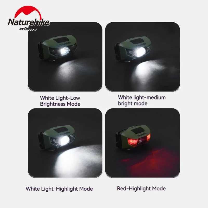 Naturehike Ultralight Headlamp Camping Headlight Head Lamp 4 Modes Flashlight SOS Emergency Light Portable Waterproof IP66 47g J250925