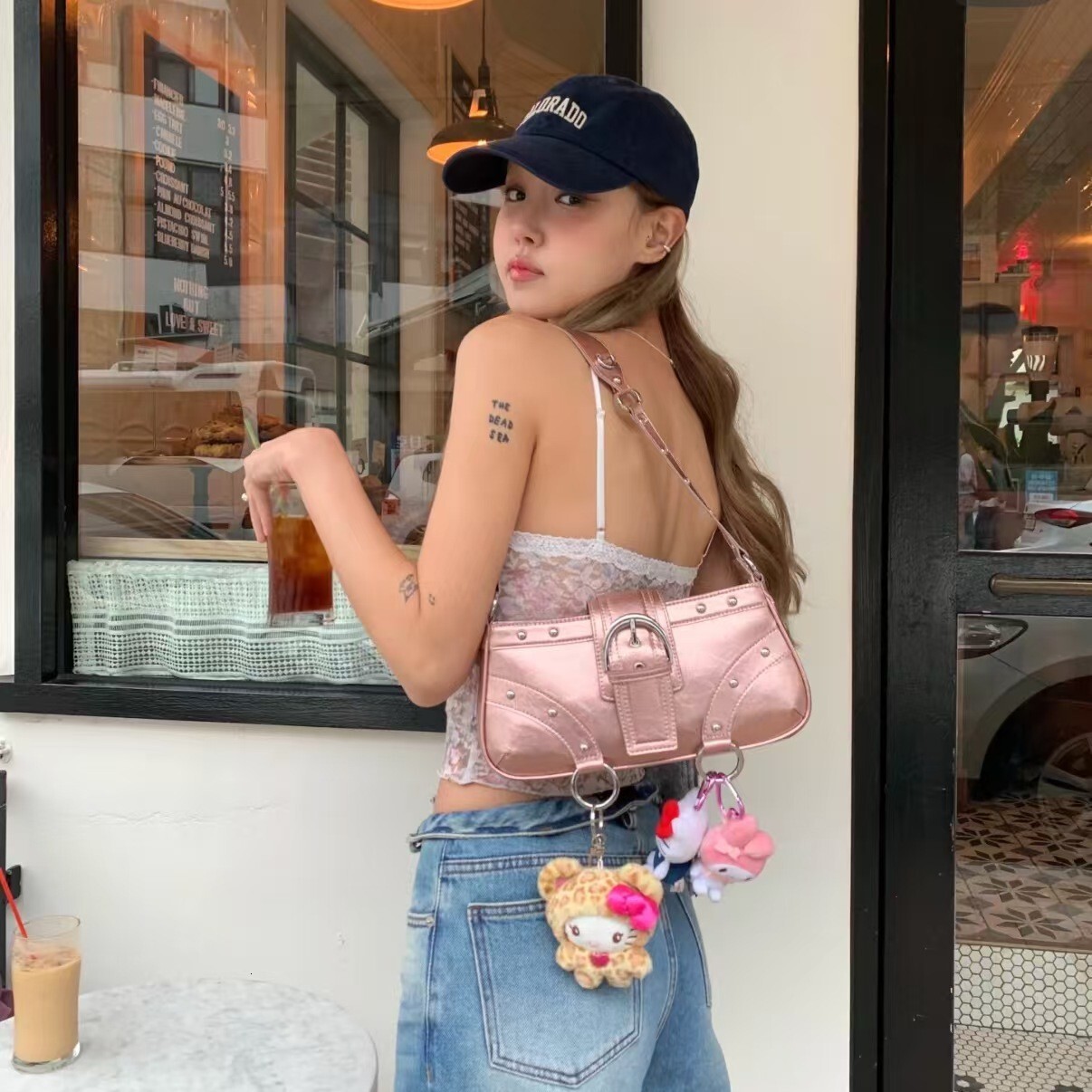 2025 Autumn/Winter Korean Style New Fashion Personality Spicy Girl Punk Rivet European and American Style bag Single Shoulder Underarm clean Bag Desig