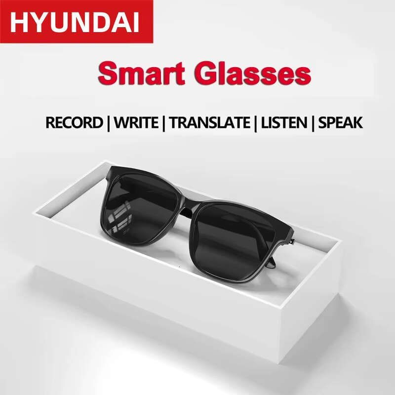 DHgargets HYUNDAI HY-C8 AI Translation Smart Glasses - Bluetooth Sunglasses with Built-in TWS Earphones for Music, Calls & Real-Time Translation