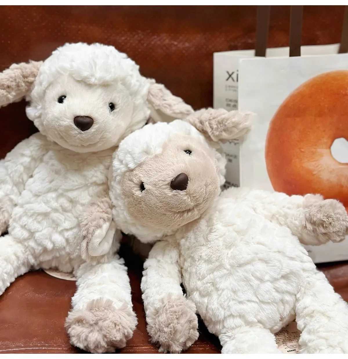 35cm Cute Stuffed Sheep Plush Soft Toys Fluffy Lamb Kids Doll Creative Gifts for Children Baby Accompany Sleeping Toy C250925