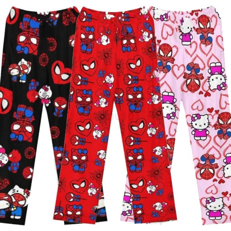 Sanrio Hello Kitty Anime Y2k Kawaii Flannel Pajamas WomenS Warm Woolen Cartoon Casual Home Pants Autumn Winter Fashion Trousers L250925