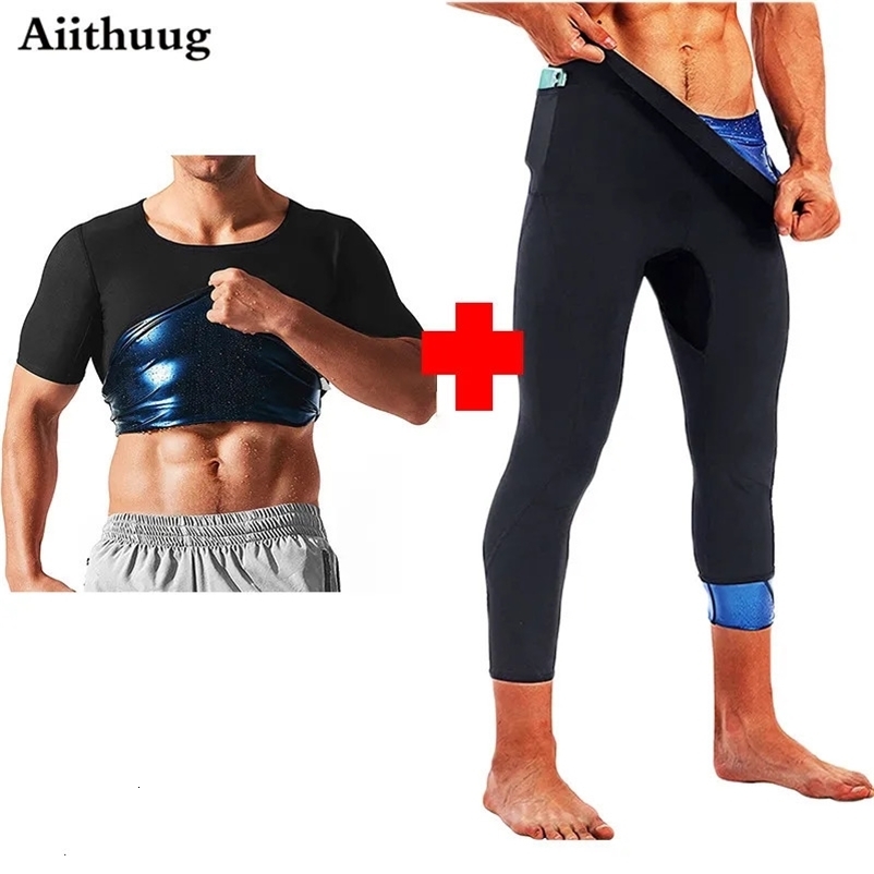 Aiithuug Sweating Suit 3 Times Sweat Body Shaper Corsets Men Weight Loss Corset Neoprene Sweat Suit Slimming Fat Burn Corset 240703