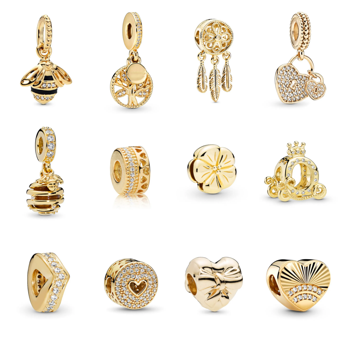 silver charm for braceletscharms New Popular 925 Sterling Silver Gold Bee Feather Tree Of Life Bella Beads Fit S925 Snake Charm Bracelet Ladies Jewelry