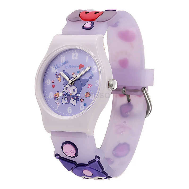 Sanrio Fashion 3D Pattern Wrist Watch Anime Cinnamoroll Hello Kitty Waterproof Quartz Watch Cartoon Kuromi Watchband Kids Gifts L250925